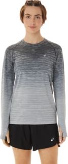 SEAMLESS LONG SLEEVED TOP,  Carrier Grey/Glacier Grey