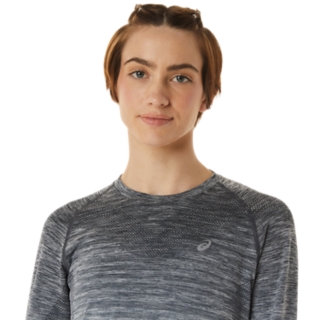 Women's SEAMLESS LS TOP, Cedar Green/Rain Forest, Manga Longa Camisetas