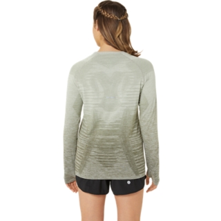 Women's SEAMLESS LS TOP, Aurora Green/Blue Expanse, Long Sleeve Shirts