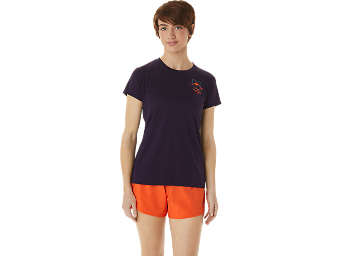 Image 1 of 6 of Women's Night Shade FUJITRAIL LOGO SS TOP Women's Sports Short Sleeve Shirts