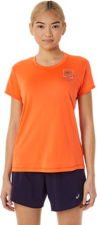 WOMEN'S FUJITRAIL LOGO SHORT SLEEVE TOP, Nova Orange