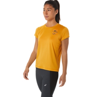 ASICS | Tops LOGO & FUJITRAIL SLEEVE T-Shirts | Sandstorm WOMEN\'S SHORT | TOP