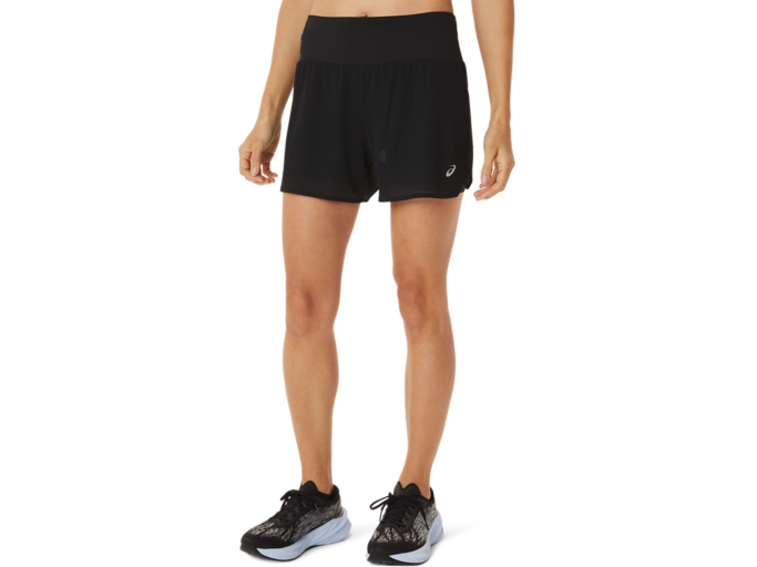 Black asics shorts best sale