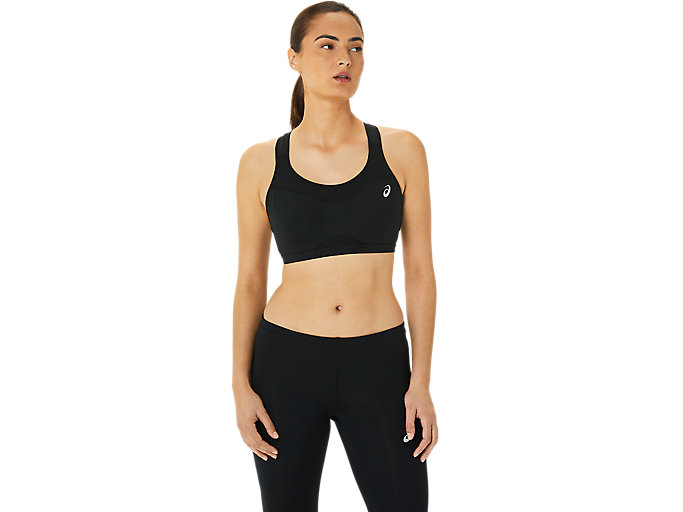 Image 1 of 6 of Women's Performance Black MID-HIGH SUPPORT BRA Women's Sports Bras for Running & Workouts