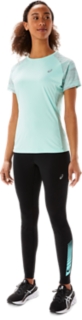 Women's STRIPE TIGHT, Performance Black/ Clear Blue