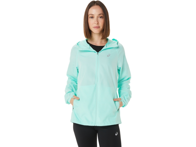 run hood jacket fresh ice asics