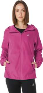 conducir Vista Estable Women's RUN HOOD JACKET | Fuchsia Red | Chaquetas y chalecos | ASICS Outlet