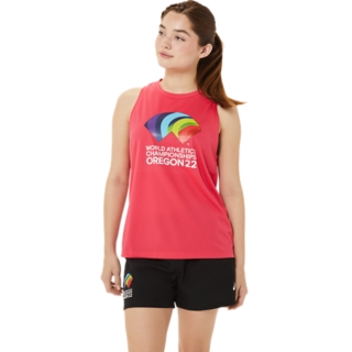 WOMEN S READY SET II SINGLET WCH Pixel Pink T Shirts Tops ASICS