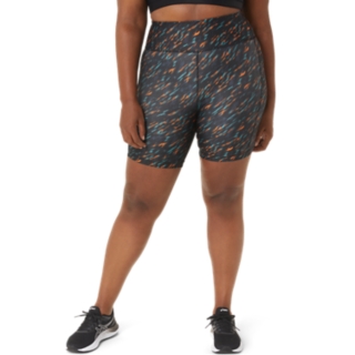 Power 6 Biker Shorts - Ultra Black Camo Print, Women's Shorts + Skorts