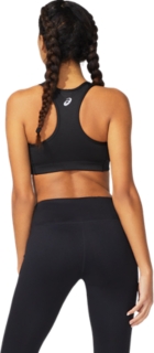 ASICS Women's W CROPPED ASICS LOGO SEAMLESS BRA, Performance  Black/Graphite Grey Sports Bras