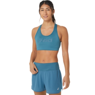 Women's CORE ASICS LOGO BRA, Gloomy Sea/Gloomy Sea, Sports Bras