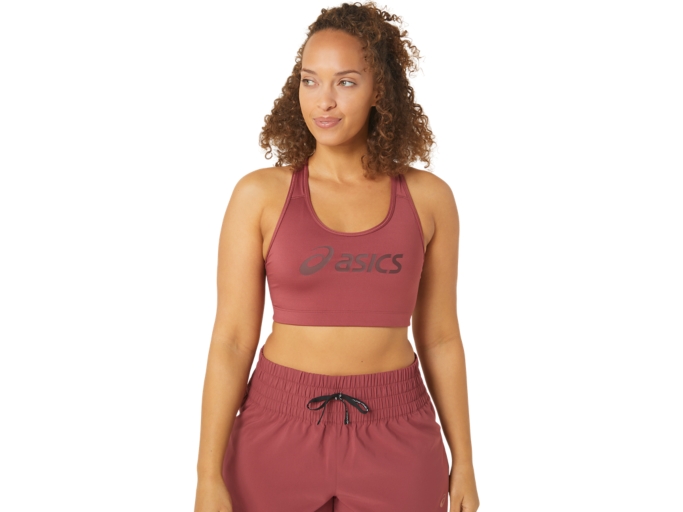 Women s CORE ASICS LOGO BRA Brisket Red Port Royal Sports Bras