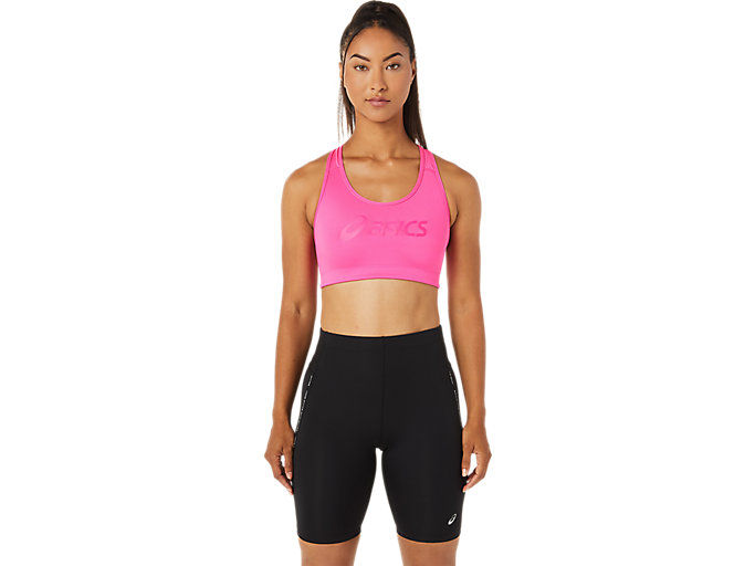 Image 1 of 6 of CORE ASICS LOGO BRA color Pink Glo/Pink Glo
