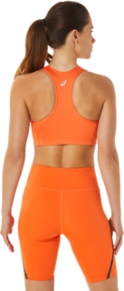 Women's CORE ASICS LOGO BRA, Nova Orange/Night Shade, Sports Bras