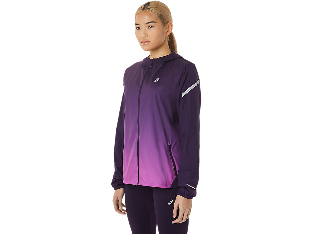 WOMEN\'S LITE-SHOW JACKET | Night Shade/Orchid | Jackets & Outerwear | ASICS