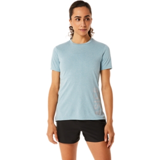 ウイメンズプリント杢ドライ半袖シャツ スモークブルー杢 レディース Tシャツ ポロシャツ Asics公式通販