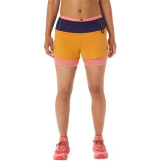 WOMEN'S FUJITRAIL 2-N-1 SHORT, Sandstorm/Papaya