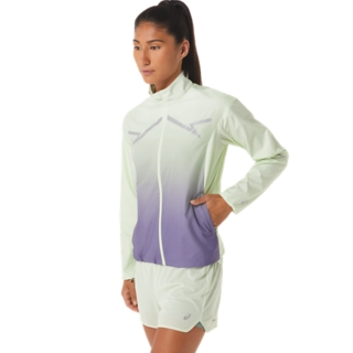 WOMEN'S LITE-SHOW JACKET | Whisper Green/Dusty Purple | Jackets & Outerwear  | ASICS