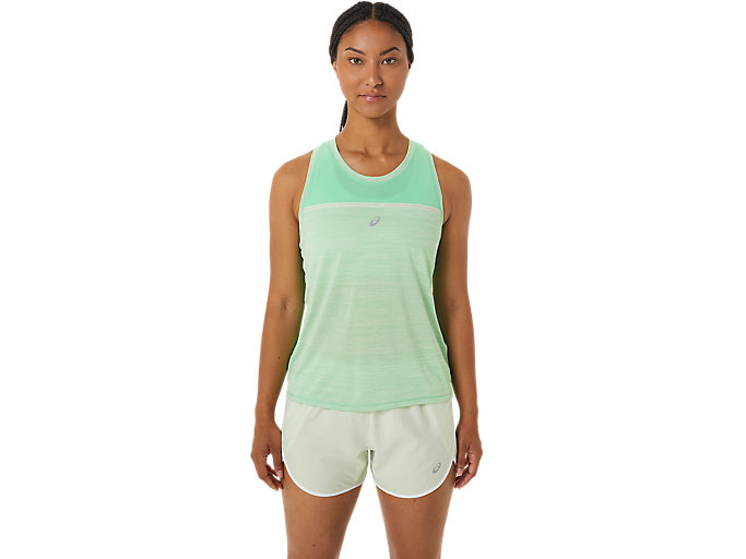 Image 1 of 5 of Women's Tourmaline/Whisper Green RACE TANK Women's Sports Short Sleeve Shirts