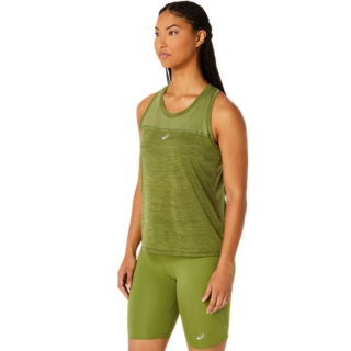 Women's RACE TANK, Cactus/Mantle Green, Sleeveless Tops