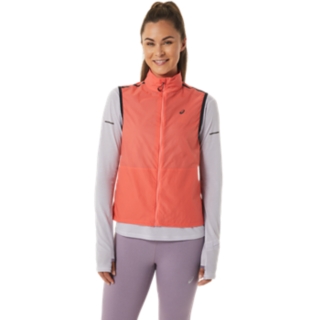 Women's METARUN PACKABLE VEST, Papaya, Jacken und Westen