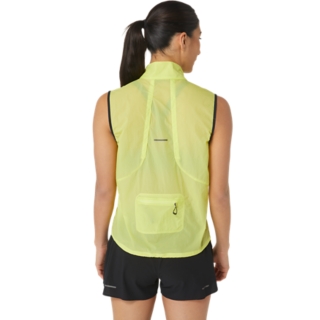 Women's METARUN PACKABLE VEST, Glow Yellow, Jackets & Vests