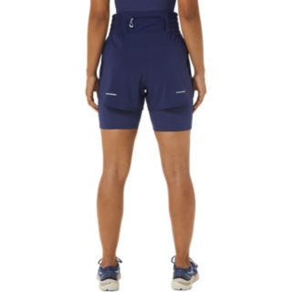 Women's NAGINO 4IN RUN SHORT, Indigo Blue, Calças Curtas