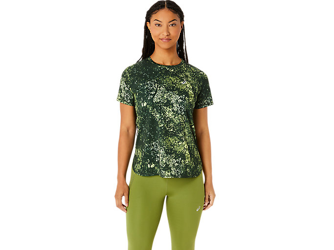 Image 1 of 5 of Women's Rain Forest/Glow Yellow ALL OVER PRINT SS TOP Women's Short Sleeve Tops