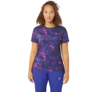 ALL OVER PRINT SS TOP EGGPLANT/BLUE VIOLET