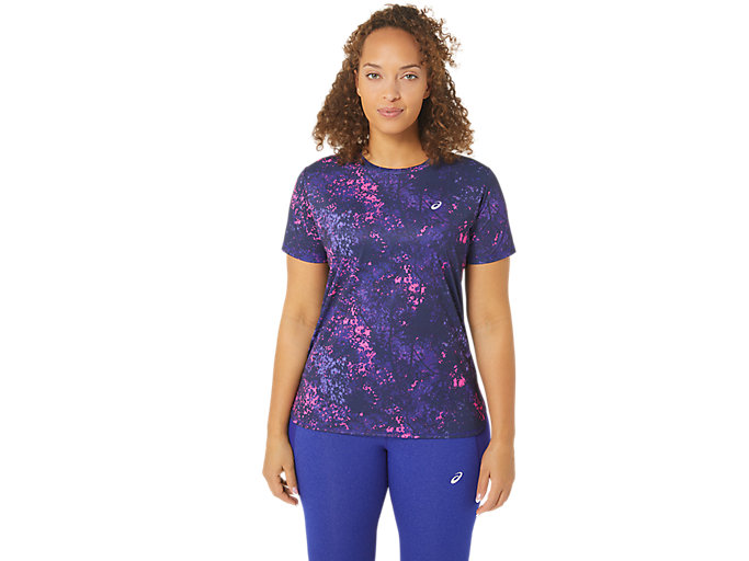 Image 1 of 5 of Dames Eggplant/Blue Violet ALL OVER PRINT SS TOP T-shirts voor dames