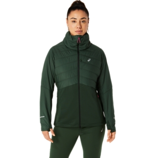 Women's WINTER RUN JACKET, Rain Forest