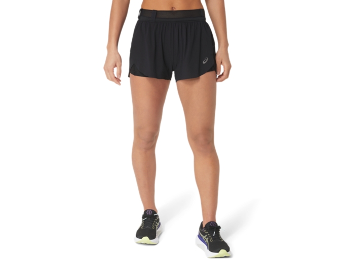 Women's METARUN SPLIT SHORT | Performance Black | Shorts | ASICS UK