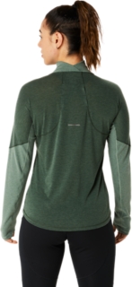 METARUN MOCK NECK LONG SLEEVE TOP | Rain Forest | Long Sleeve Shirts | ASICS