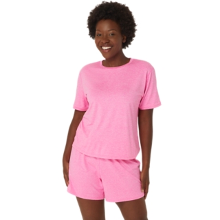 WOMEN S THE NEW STRONG LOUNGE reSET Pink Glo Heather T Shirts