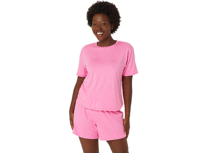 Image 1 of 8 of Women's Pink Glo Heather WOMEN'S THE NEW STRONG LOUNGE reSET Women's T-Shirts & Tops