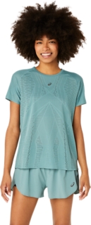 METARUN SS TOP Women CELADON Women s Short Sleeve Shirts ASICS Singapore