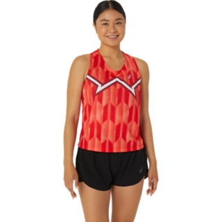 NATIONS RUN TANK, RED, Women Tops