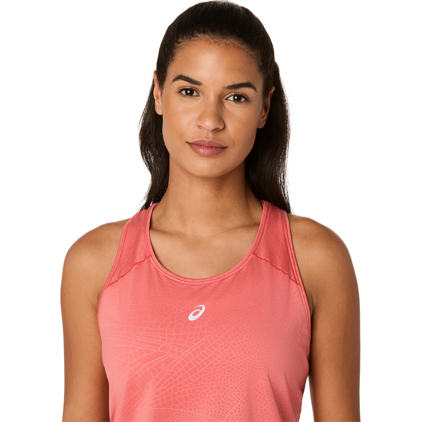 Женский топ ASICS Road All Over Print Tank, цвет: Тёмный розовый глиняный — фото 4