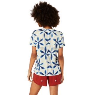 METARUN SHIBORI SHORT SLEEVE TOP, Birch/Blue Expanse