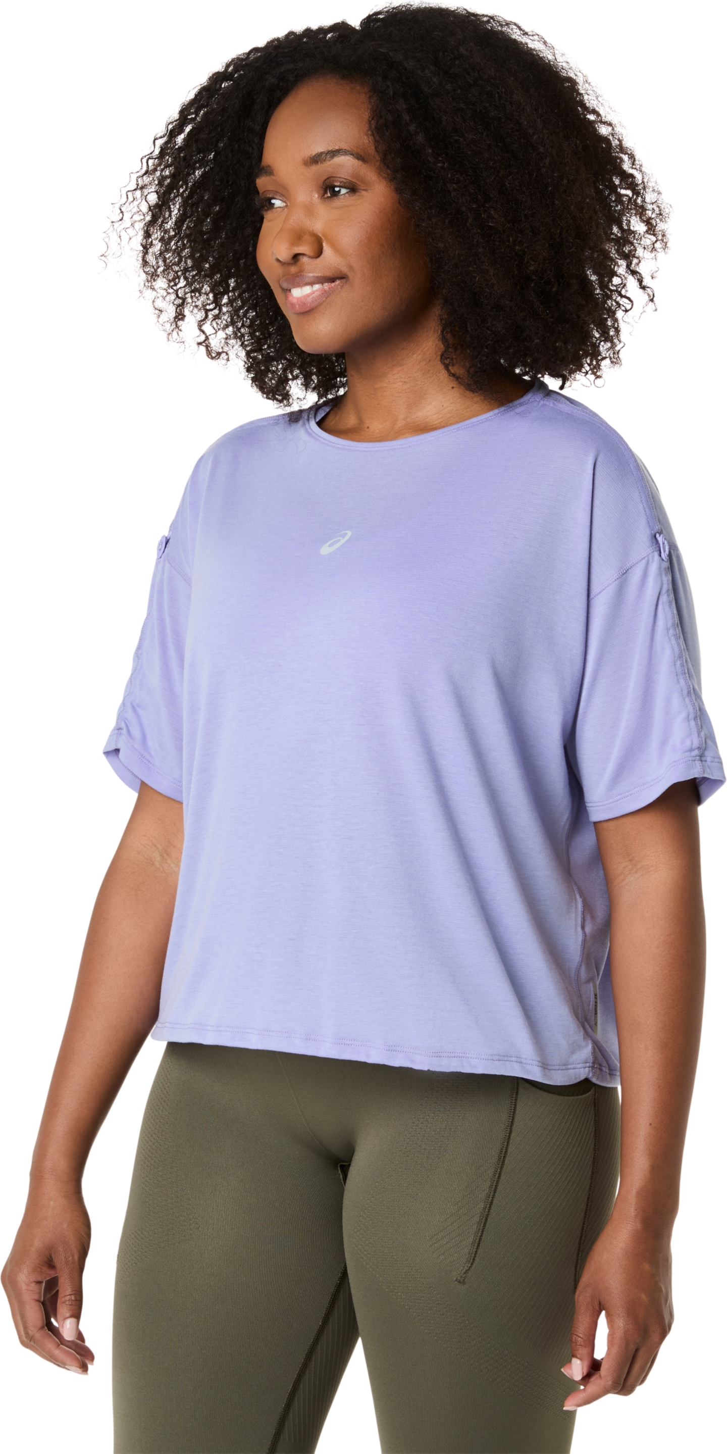 Женский топ ASICS Nagino Run Adjustable Short Sleeve Top, цвет: Bluebell — фото 3