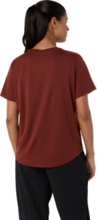 Image 2 of 5 of Women's SINGED RED ASICS SILVER SS TOP Alll Women Clothing