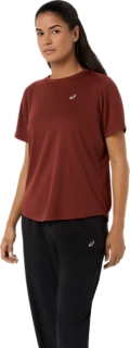 Image 3 of 5 of Women's SINGED RED ASICS SILVER SS TOP Alll Women Clothing