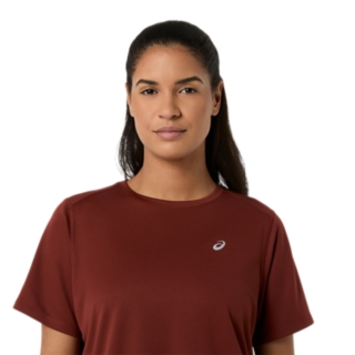 Image 4 of 5 of Women's SINGED RED ASICS SILVER SS TOP Alll Women Clothing