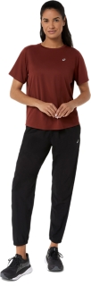 Image 5 of 5 of Women's SINGED RED ASICS SILVER SS TOP Alll Women Clothing