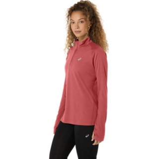 SPORT LS 1/2 ZIP TOP, Dark Pink Clay 3