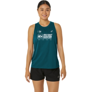 GCM24 SILVER TANK Women Rich Teal Womens Singlets ASICS Australia