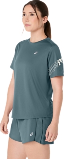 Image 3 of 7 of Women's FOGGY TEAL ICON SS TOP Women's Short Sleeve Shirts