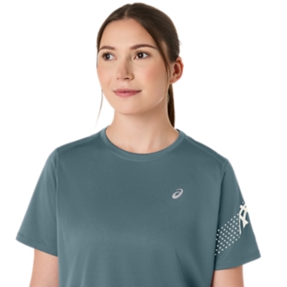Image 4 of 7 of Women's FOGGY TEAL ICON SS TOP Women's Short Sleeve Shirts