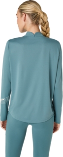ICON LONG SLEEVE 1/2 ZIP TOP, Foggy Teal 2