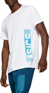 Solution Dye GPX Short Sleeve Top Brilliant White/Island Blue | T-Shirts & Tops | ASICS